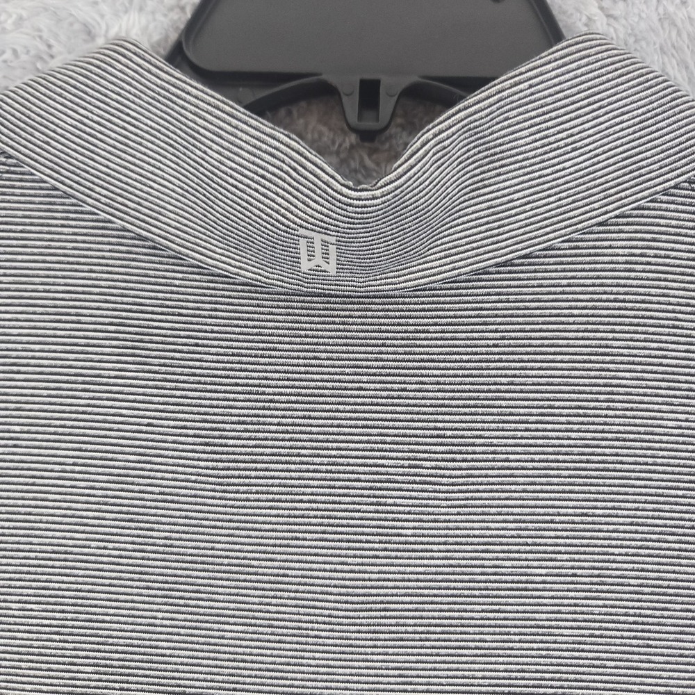 Nike Tiger Woods Dri-FIT Polo Shirt Mens Large Grey White Micro Stripe Golf L - Picture 10 of 12